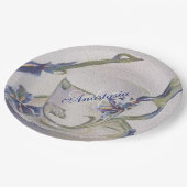 BLUE IRIS TEACUP MONOGRAMM PARTY PAPPTELLER (Schrägansicht)