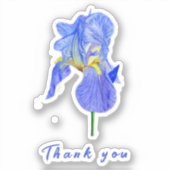 Blue Iris Vielen Dank Vinyl Sticker (Vorderseite)
