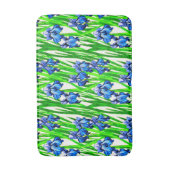 Blue Iris Watercolor-Muster Badematte (Vorderseite Vertikal)