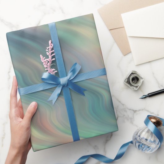 Blue Iris Wavy Texture Geschenkpapier (Schenken)