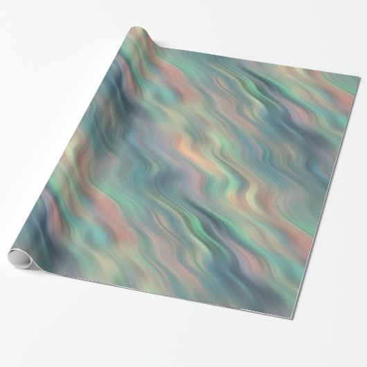 Blue Iris Wavy Texture Geschenkpapier (Ungerollt)
