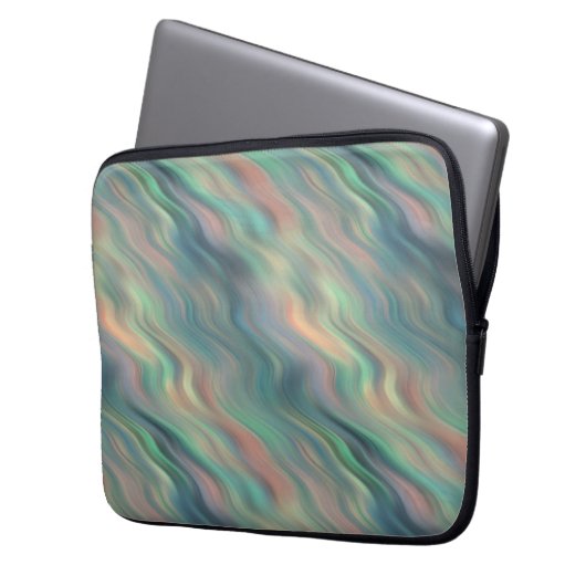 Blue Iris Wavy Texture Laptopschutzhülle (Vorderseite Links)