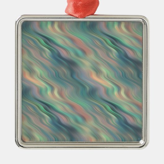 Blue Iris Wavy Texture Ornament Aus Metall (Vorne)