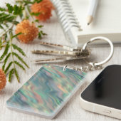 Blue Iris Wavy Texture Schlüsselanhänger (Vorderseite rechts)