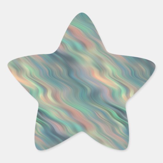 Blue Iris Wavy Texture Stern-Aufkleber (Vorderseite)