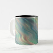 Blue Iris Wavy Texture Zweifarbige Tasse (Vorderseite Links)