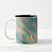 Blue Iris Wavy Texture Zweifarbige Tasse (Links)