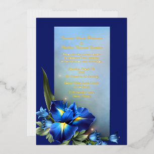 Blue Iris Wedding Folieneinladung