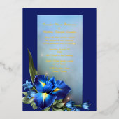 Blue Iris Wedding Folieneinladung (Vorderseite)