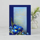 Blue Iris Wedding Folieneinladung (Stehend vorne)