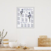 Blue Iris Wedding Guest Seating Chart Poster (Küche)
