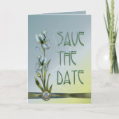 Blue Iris Wedding Save the Date Einladung (Vorderseite)