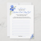 Blue Iris Where Did They Go Bridal Shower Game Einladung (Vorderseite)