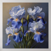 Blue Irische Blume Art Print Poster (Vorne)