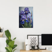 Blue Irische Blume Art Print Poster (Heimbüro)