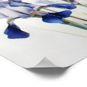 Blue Irische Blume Art Print Poster (Ecke)