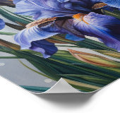 Blue Irische Blume Art Print Poster (Ecke)