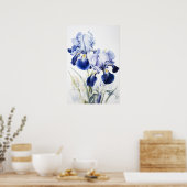 Blue Irische Blume Art Print Poster (Küche)