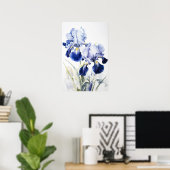 Blue Irische Blume Art Print Poster (Heimbüro)
