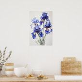 Blue Irische Blume Art Print Poster (Küche)