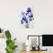 Blue Irische Blume Art Print Poster (Heimbüro)