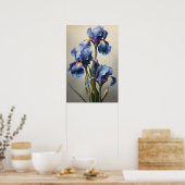 Blue Irische Blume Art Print Poster (Küche)