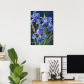 Blue Irische Blume Art Print Poster (Heimbüro)