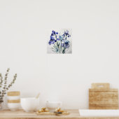 Blue Irische Blume Art Print Poster (Küche)