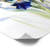 Blue Irische Blume Art Print Poster (Ecke)