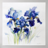 Blue Irische Blume Art Print Poster (Vorne)