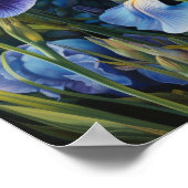 Blue Irische Blume Art Print Poster (Ecke)