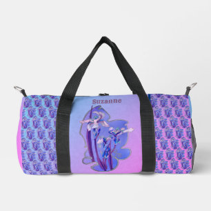 Blue Irises floral Art Personalisiert Duffle Bag