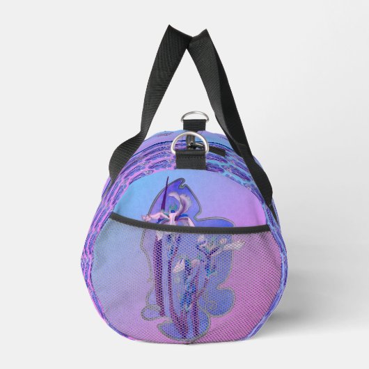 Blue Irises floral Art Personalisiert Duffle Bag (Rechts)