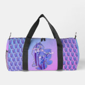 Blue Irises floral Art Personalisiert Duffle Bag (Rückseite)