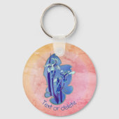 Blue Irises Floral Art Personalized Schlüsselanhänger (Vorderseite)