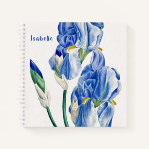 Blue Irises Monogram Notizblock