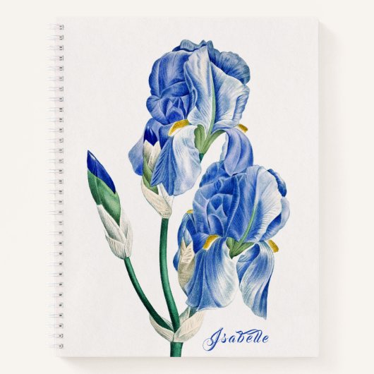 Blue Irises Monogram Notizblock (Vorderseite)