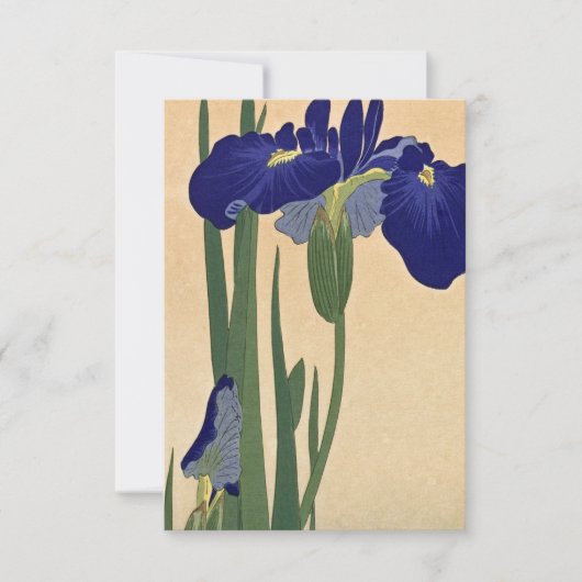 Blue Irises von Ohara Koson Dankeskarte (Vorderseite)