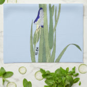 Blue Irises von Ohara Koson Geschirrtuch (Gefaltet)