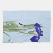 Blue Irises von Ohara Koson Geschirrtuch (Horizontal)