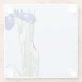 Blue Irises von Ohara Koson Glasuntersetzer (Rückseite)