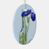 Blue Irises von Ohara Koson Keramik Ornament (Rechts)