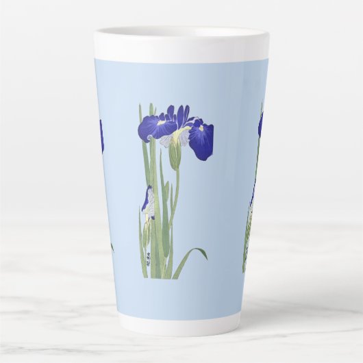 Blue Irises von Ohara Koson Milchtasse (Vorderseite)