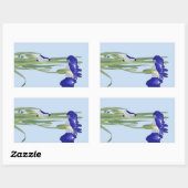 Blue Irises von Ohara Koson Rechteckiger Aufkleber (Blatt)