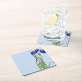 Blue Irises von Ohara Koson Rechteckiger Pappuntersetzer (Vor Ort)