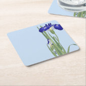 Blue Irises von Ohara Koson Rechteckiger Pappuntersetzer (angewinkelt)