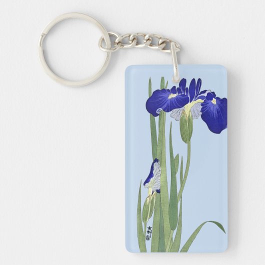 Blue Irises von Ohara Koson Schlüsselanhänger (Vorderseite)