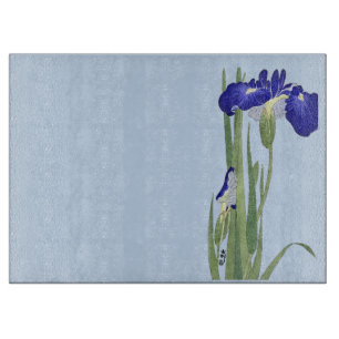 Blue Irises von Ohara Koson Schneidebrett