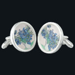 Blue Irises von Vincent Van Gogh Fine Art Manschetten Knöpfe<br><div class="desc">Schönes Kunstgemälde von Blautönen von Vincent Van Gogh. Besuchen Sie unser Geschäft,  um schönere Van Gogh Gemälde zu finden.</div>