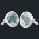 Blue Irises von Vincent Van Gogh Fine Art Manschetten Knöpfe<br><div class="desc">Schönes Kunstgemälde von Blautönen von Vincent Van Gogh. Besuchen Sie unser Geschäft,  um schönere Van Gogh Gemälde zu finden.</div>